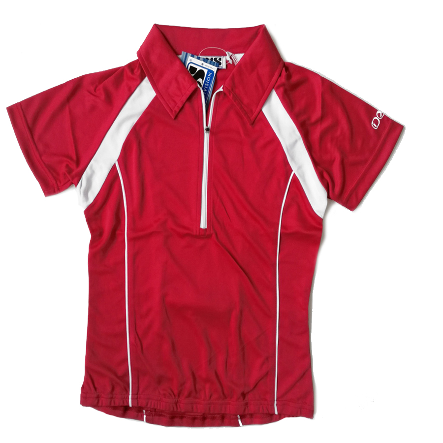 IXS - Damen Sport- Fahrrad Poloshirt - 4way Stretch Sportshirt - rot