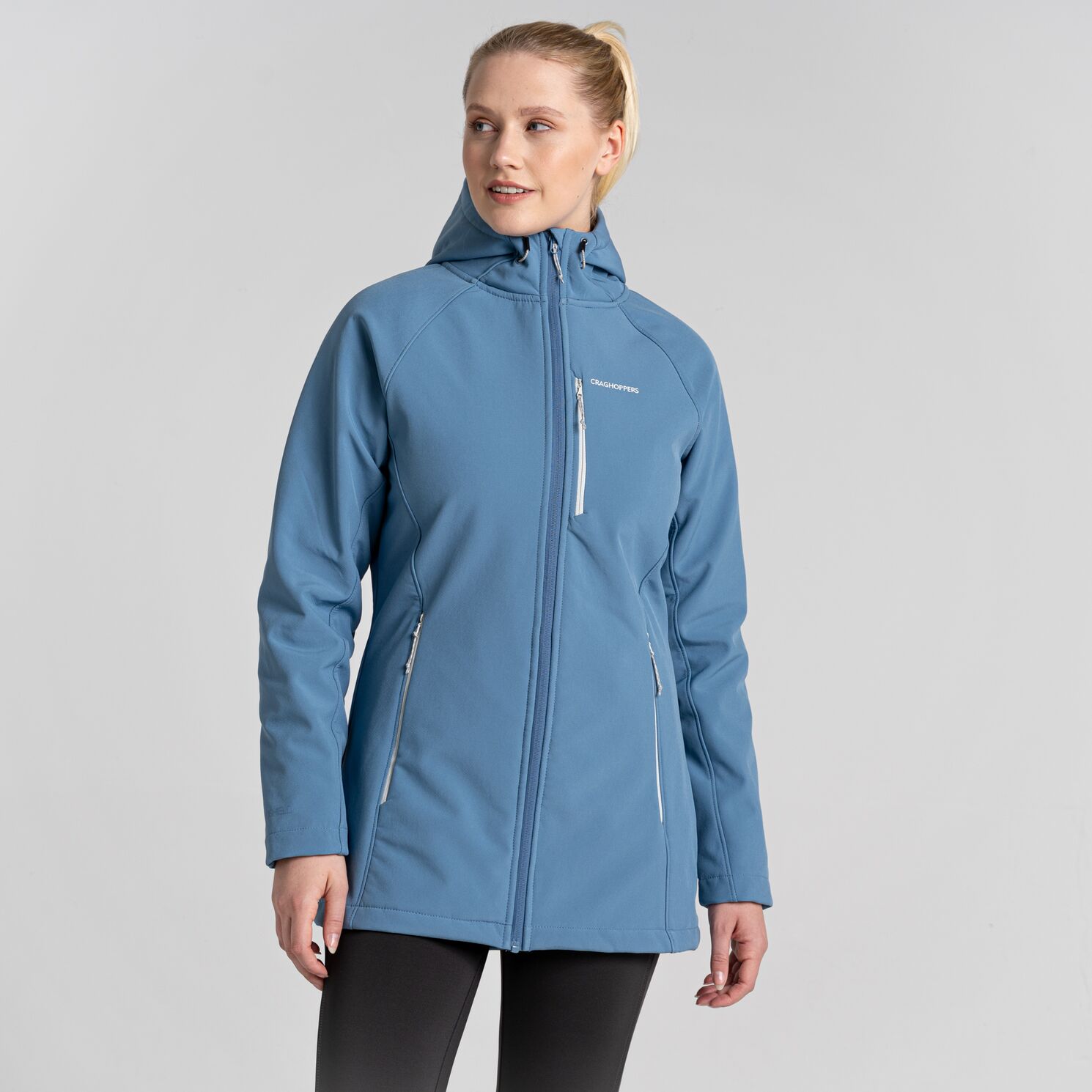 Craghoppers - wasserfeste, warme Softshell Jacke mit Kapuze Ara, blue