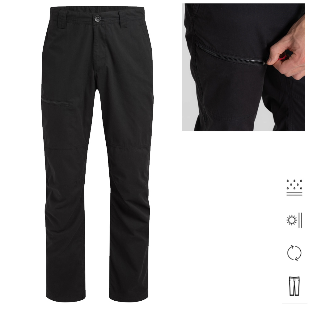 Craghoppers - wasseraweisende BRISK Hose für Herren Outdoorhose, black