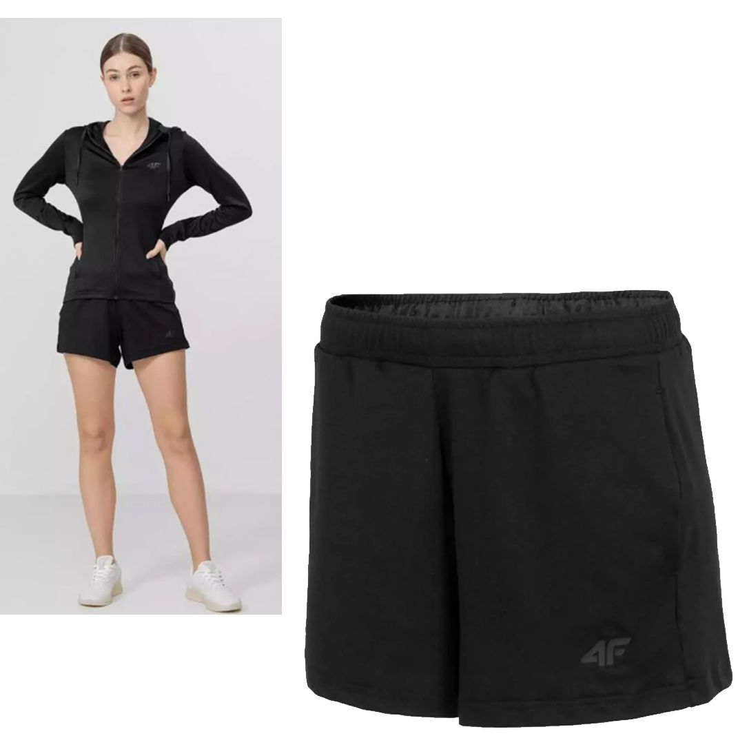 4F - Damen Trainingsshort, Laufshort, schwarz