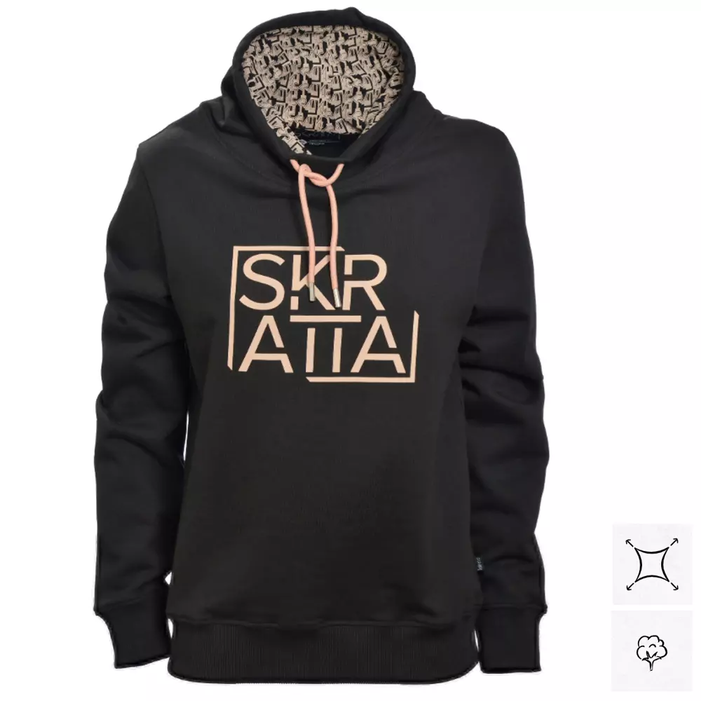 Skratta - Kapuzenpullover Maja Damen Hoodie aus Bio-Baumwolle, schwarz