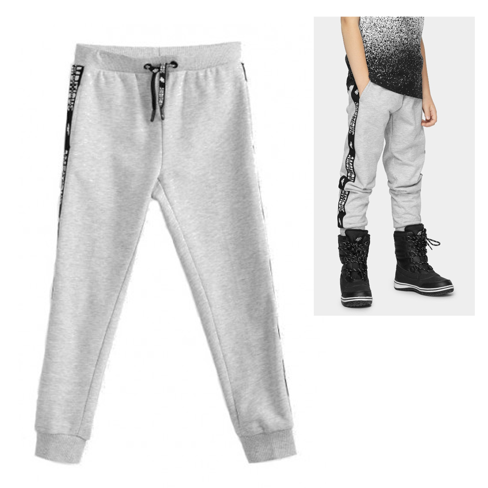 4F - Kinder Jogginghose Sport Hose, grau