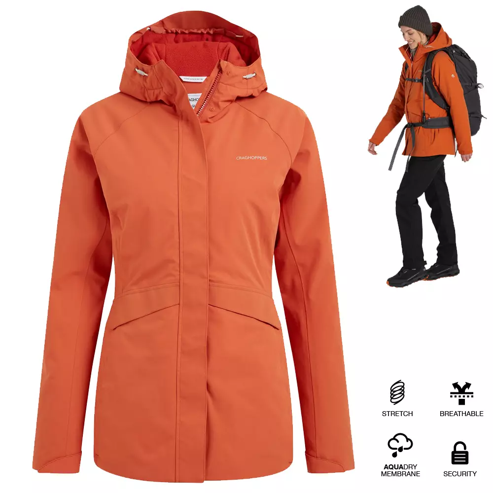 Craghoppers - wasserdichte, gefütterte Jacke Caldbeck Thermic, orange