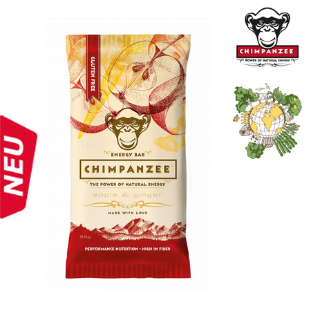 Chimpanzee - Energy Bar Vegan (55 gr.)  - glutenfrei - Apfel-Ingwer