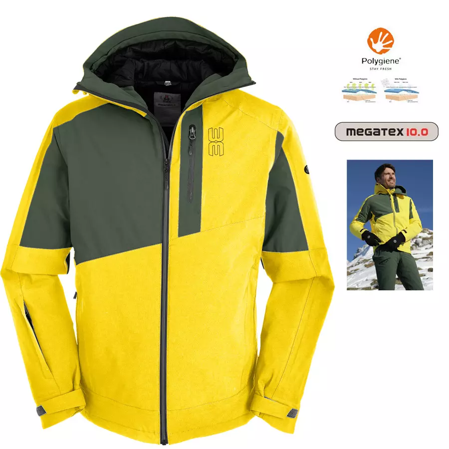 Maul - Hochkönig 2XT 2022 Herren Winterjacke Skijacke, grün gelb