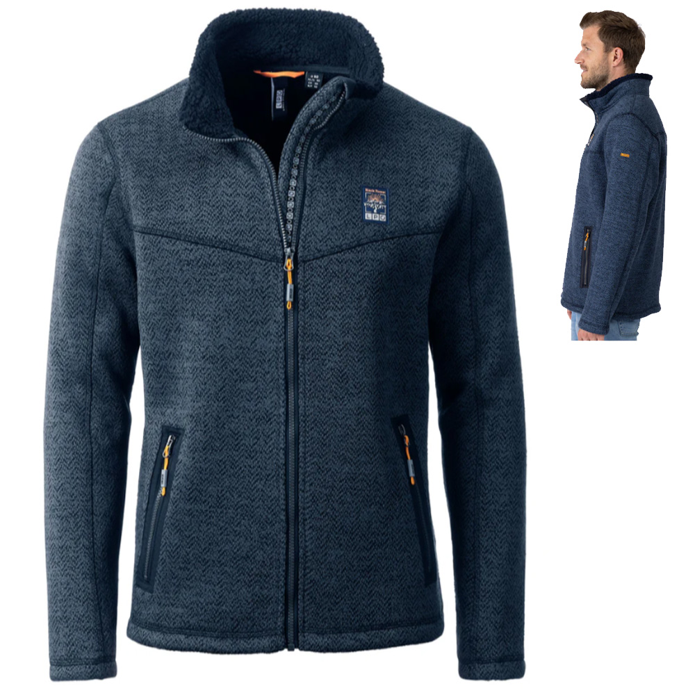 LPO - hochwertige, flauschige Double Face Fleecejacke James, navy