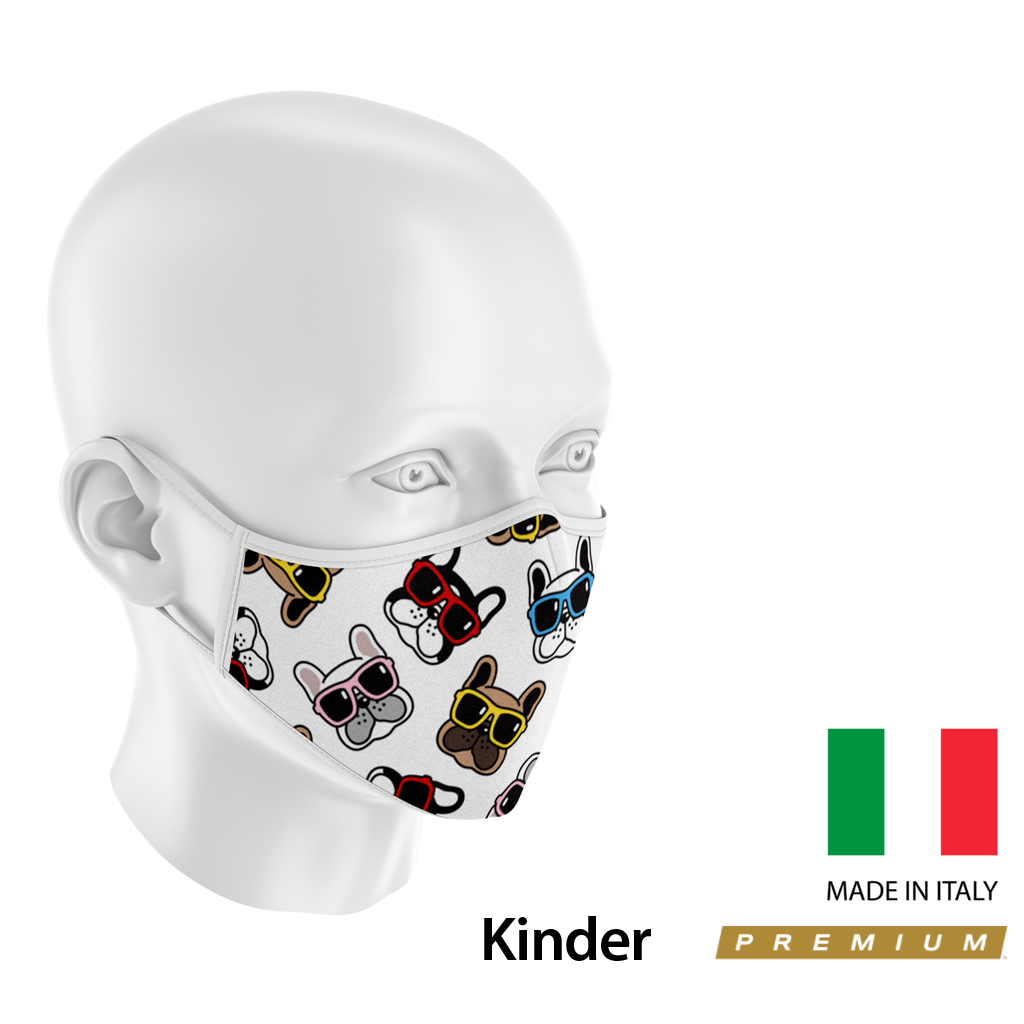 3Face - hochwertiger Kinder Mund - Nasenschutz - waschbar - wiederverwendbar - mit Membrane - Made in Italy - Fun