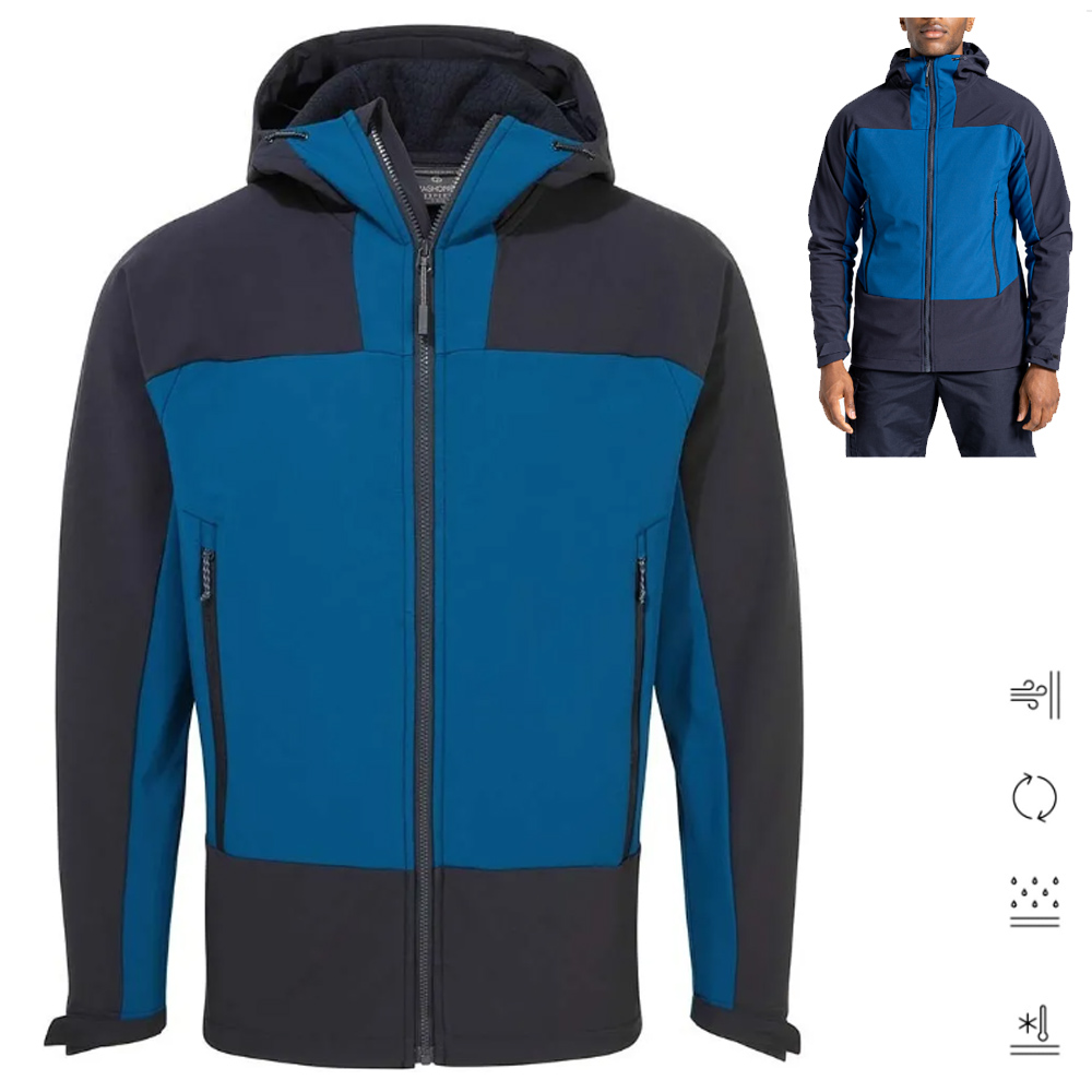 Craghoppers - wasserdichte Membran Softshell Jacke Expert Act Hooded, blau