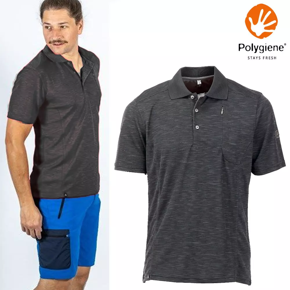 Maul - Gaigerkopf - Herren Funktions Polo-Shirt - grau melange