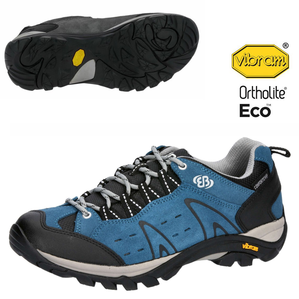 Brütting - Mount Bona Low - Leder Vibram Outdoorschuhe, blau