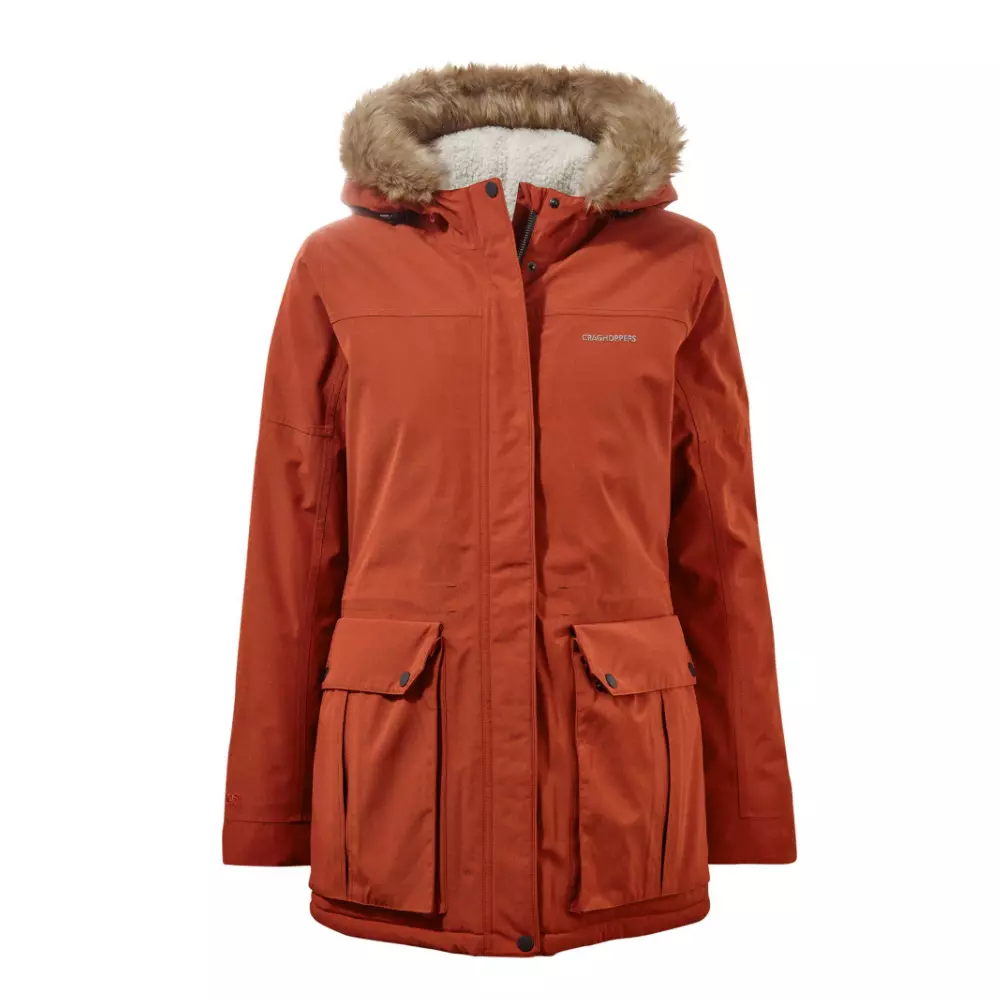 Craghoppers - wasserdichte, warm gefütterte Outdoor Longjacke mit Kapuze - Elison - Damen