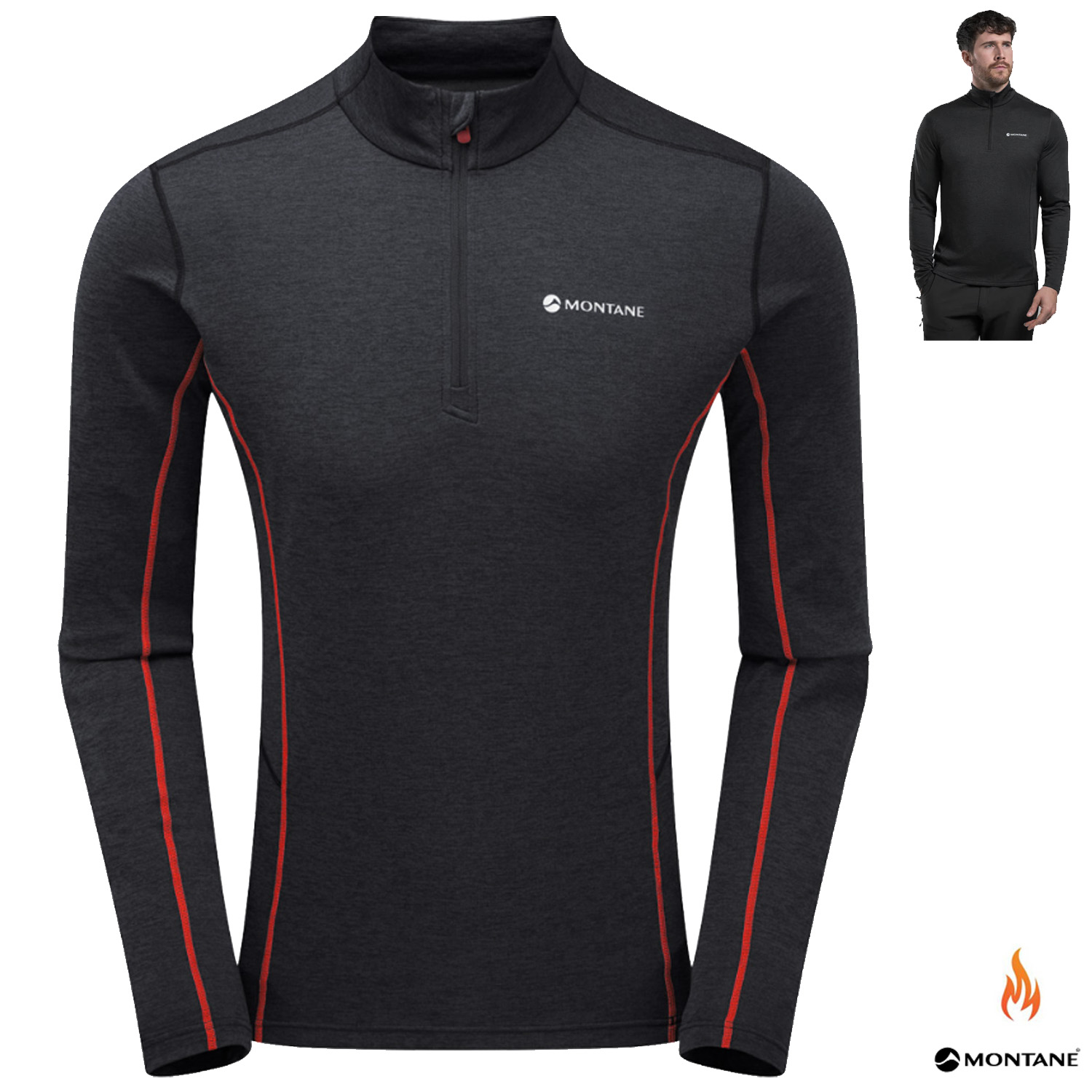 Montane - BMC Dart Zip Neck wärmendes Thermoshirt Longshirt