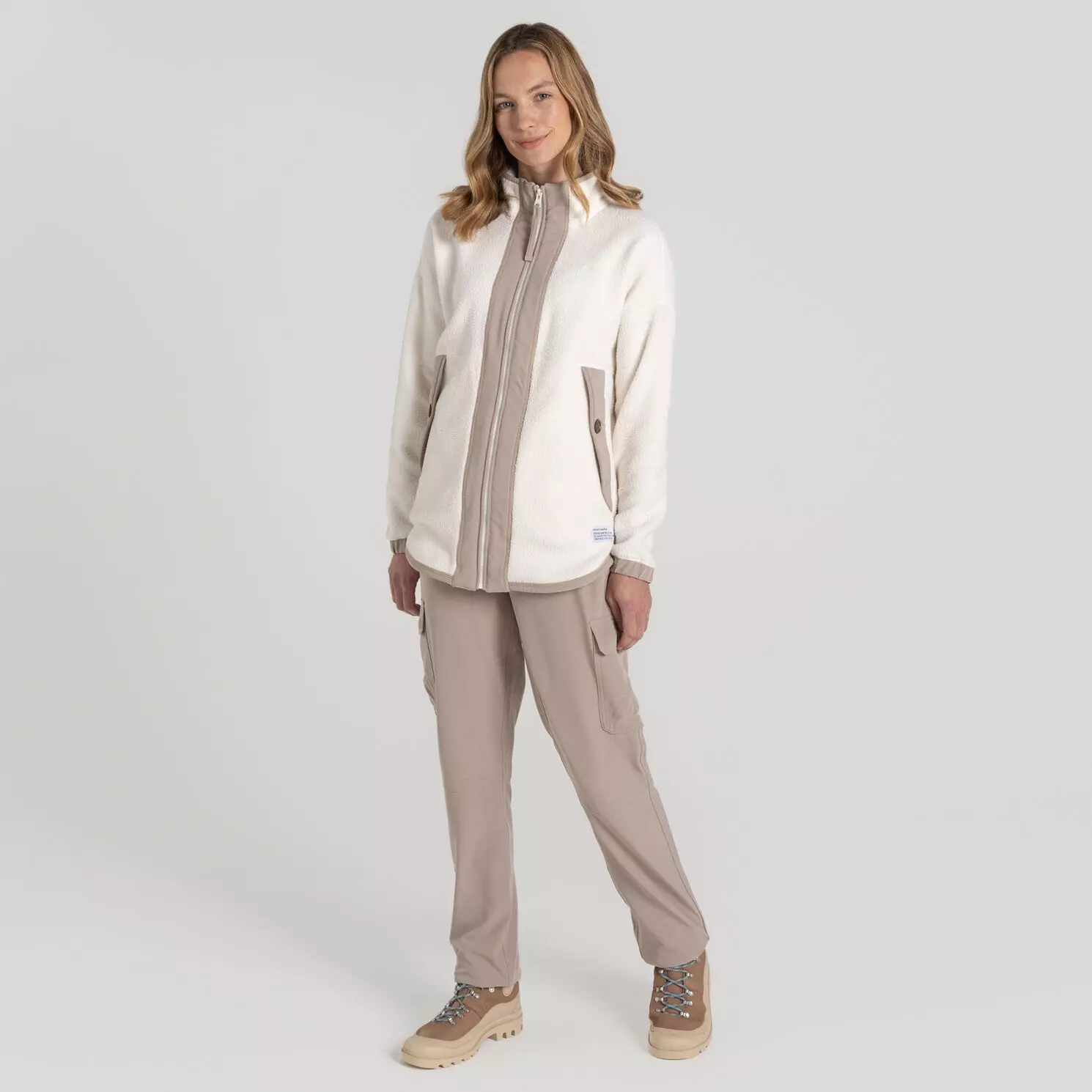 Craghoppers - CO2 RENU Steppes Damen Microfleece Jacke, weiß creme