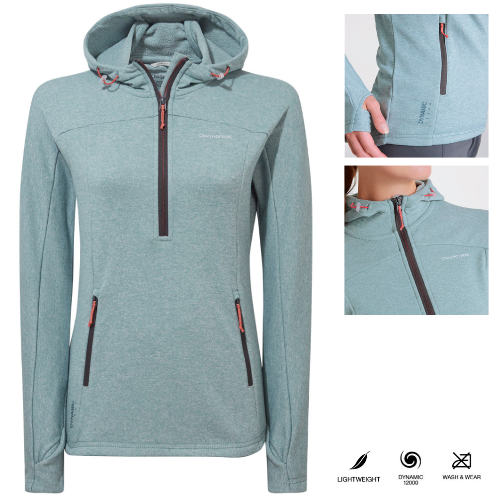 Craghoppers - Dynamic Kapuzenpulli - mit RV Taschen - Damen