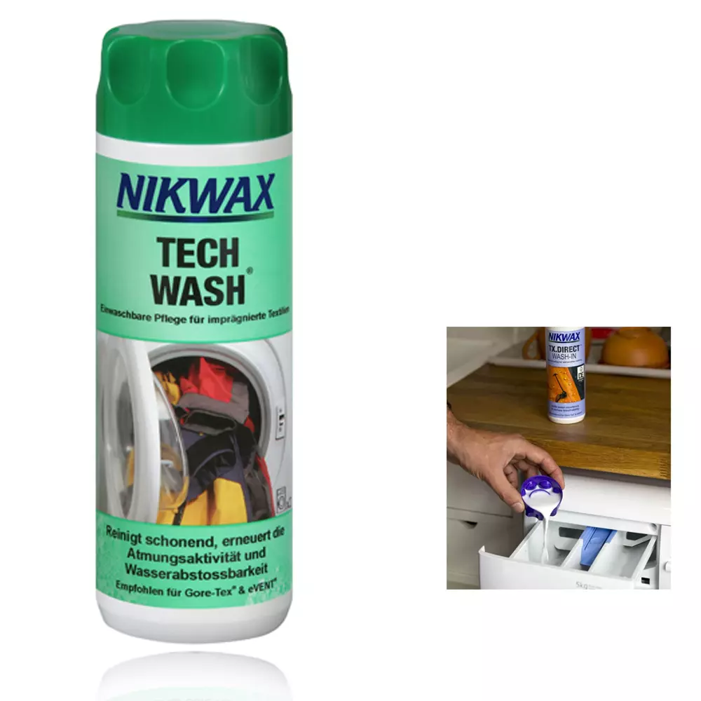 NIKWAX - TECH WASH Spezial-Reinigungsmittel für imprägnierte Bekleidung Sportbekleidung - 300ml