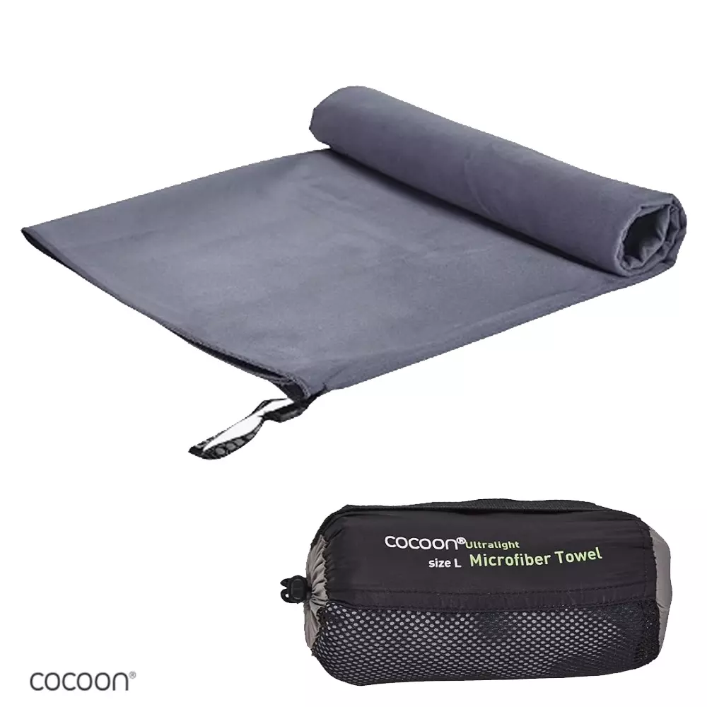 Cocoon Ultralight - leichtes Mikrofaserhandtuch, XL 150x80cm, grau