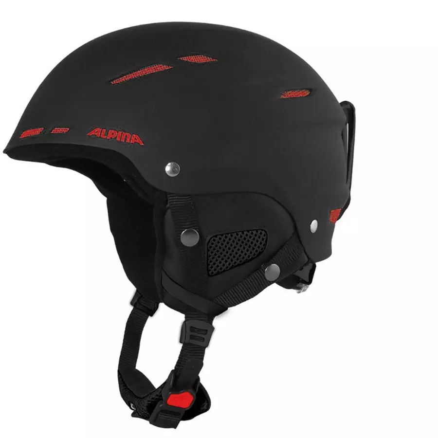 Alpina Sports Unisex – Erwachsene Biom C Skihelm, Black matt red, 50-54 cm