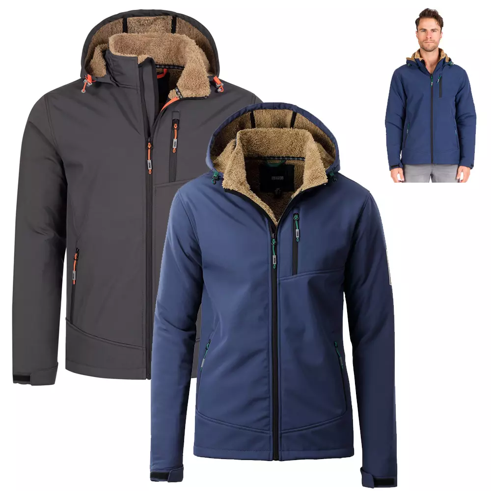 LPO - 3 Lagen Stretch Softshell Jacke mit Sherpa Fleece - Logan  