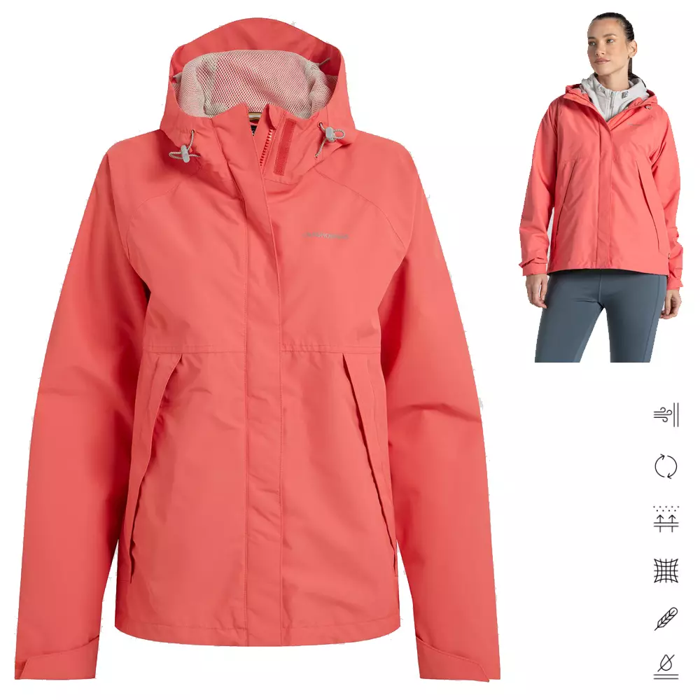 Craghoppers - OSSUS Jacke Damen wasserdichte Funktionsjacke, coral