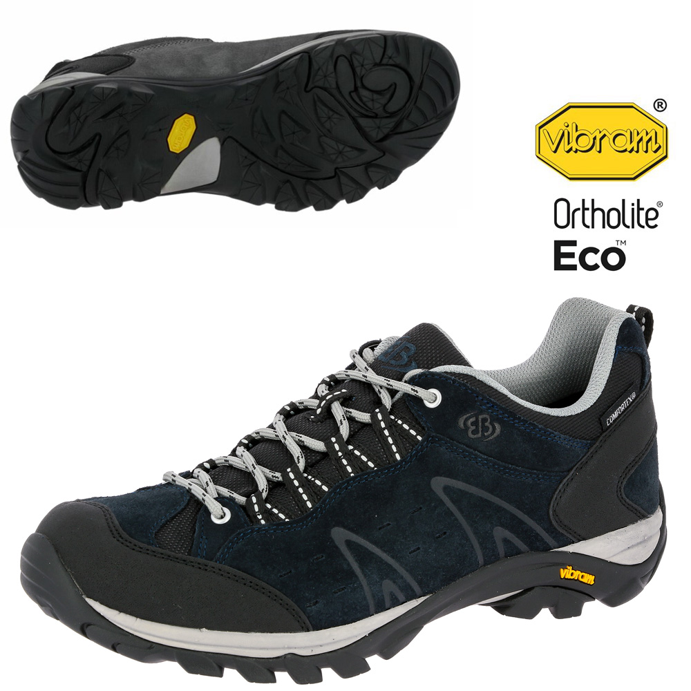 Brütting - Mount Bona Low - Leder Vibram Outdoorschuhe, navy