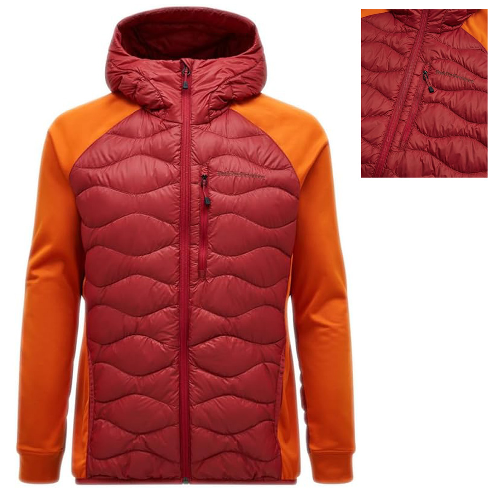 Peak Performance - M Helium Down Hybrid Hood Jacke, rot