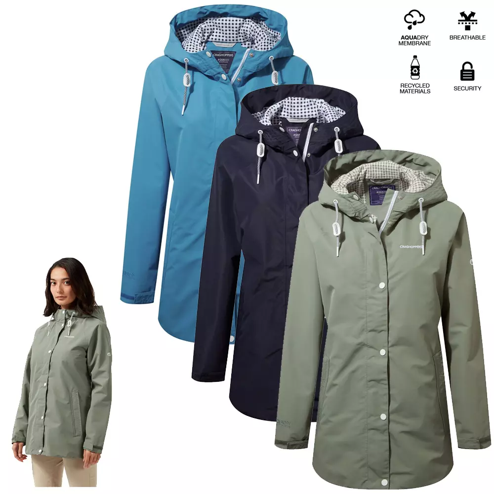 Craghoppers - wasserdichte Regen - Outdoor - Wanderjacke Minden - AquaDry Membrane - Damen