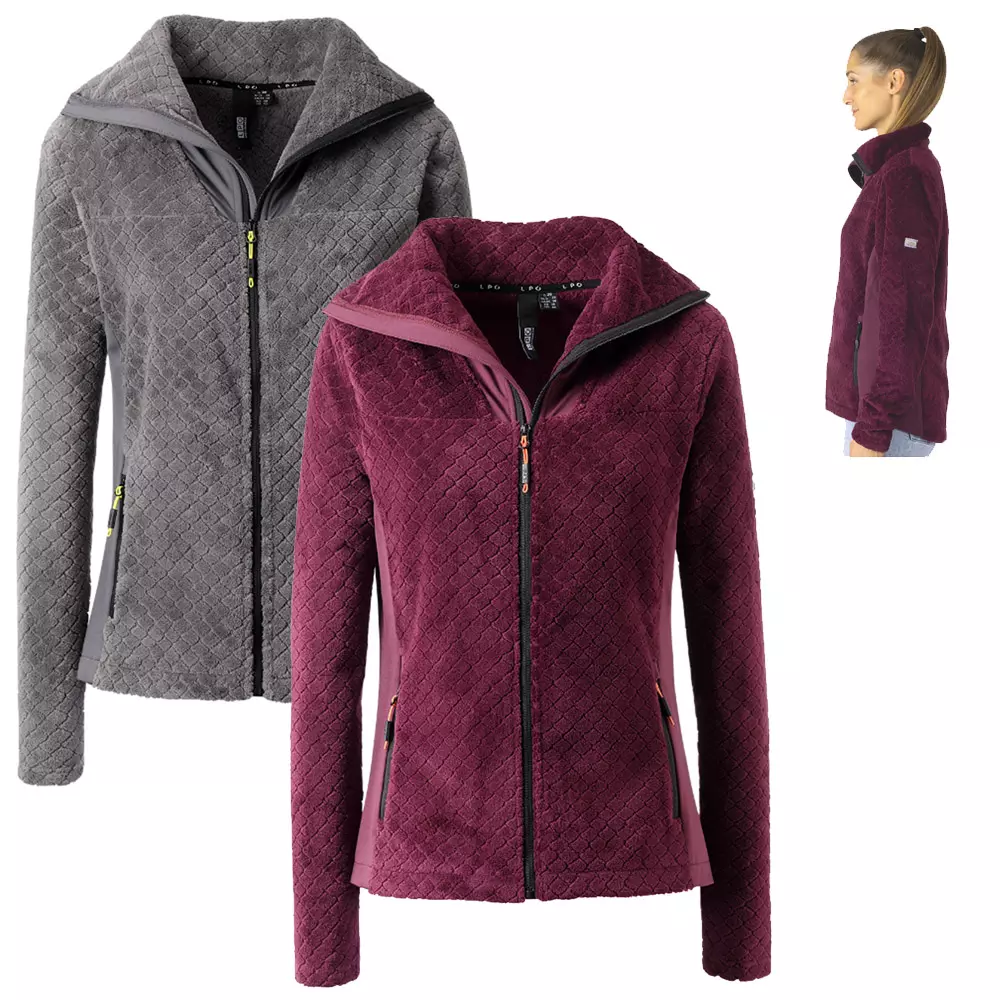 LPO - funktionelle, modische, flauschige Hybrid Fleece Jacke Tessa