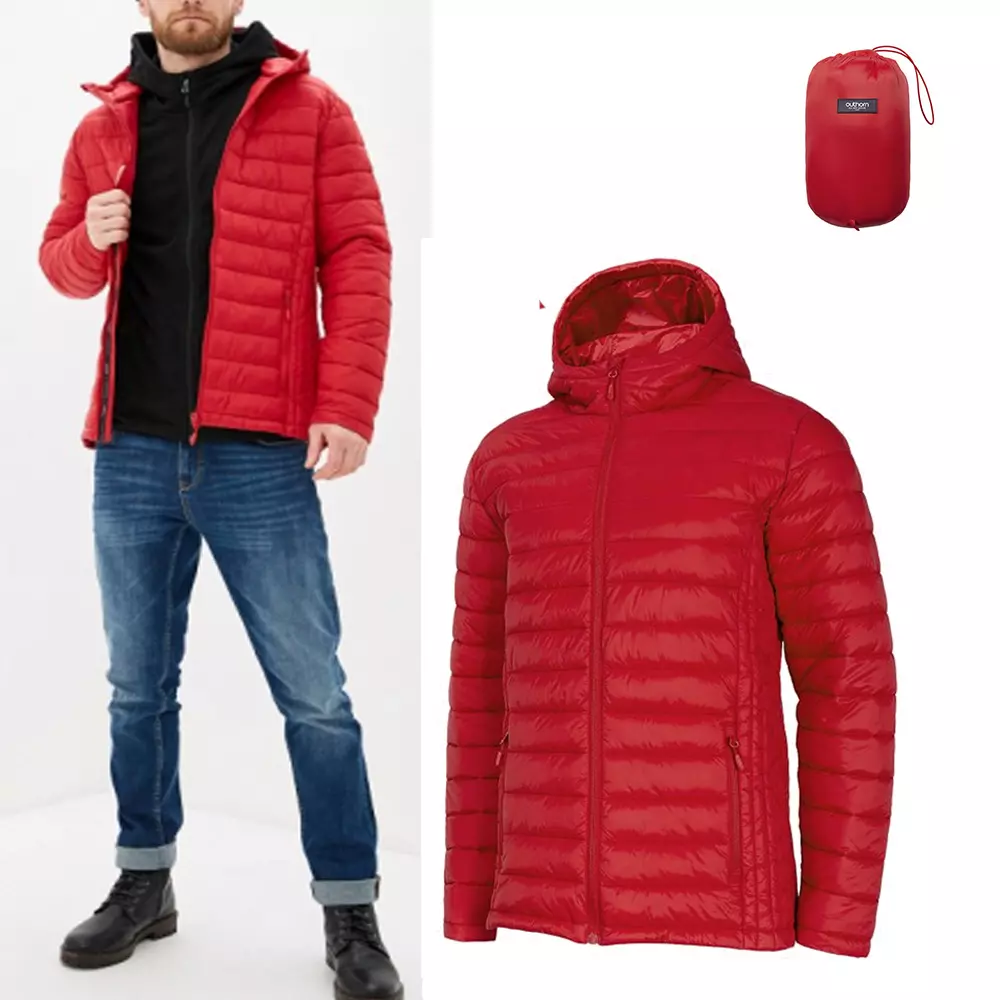 Outhorn - Herren Steppjacke mit Packbeutel - rot