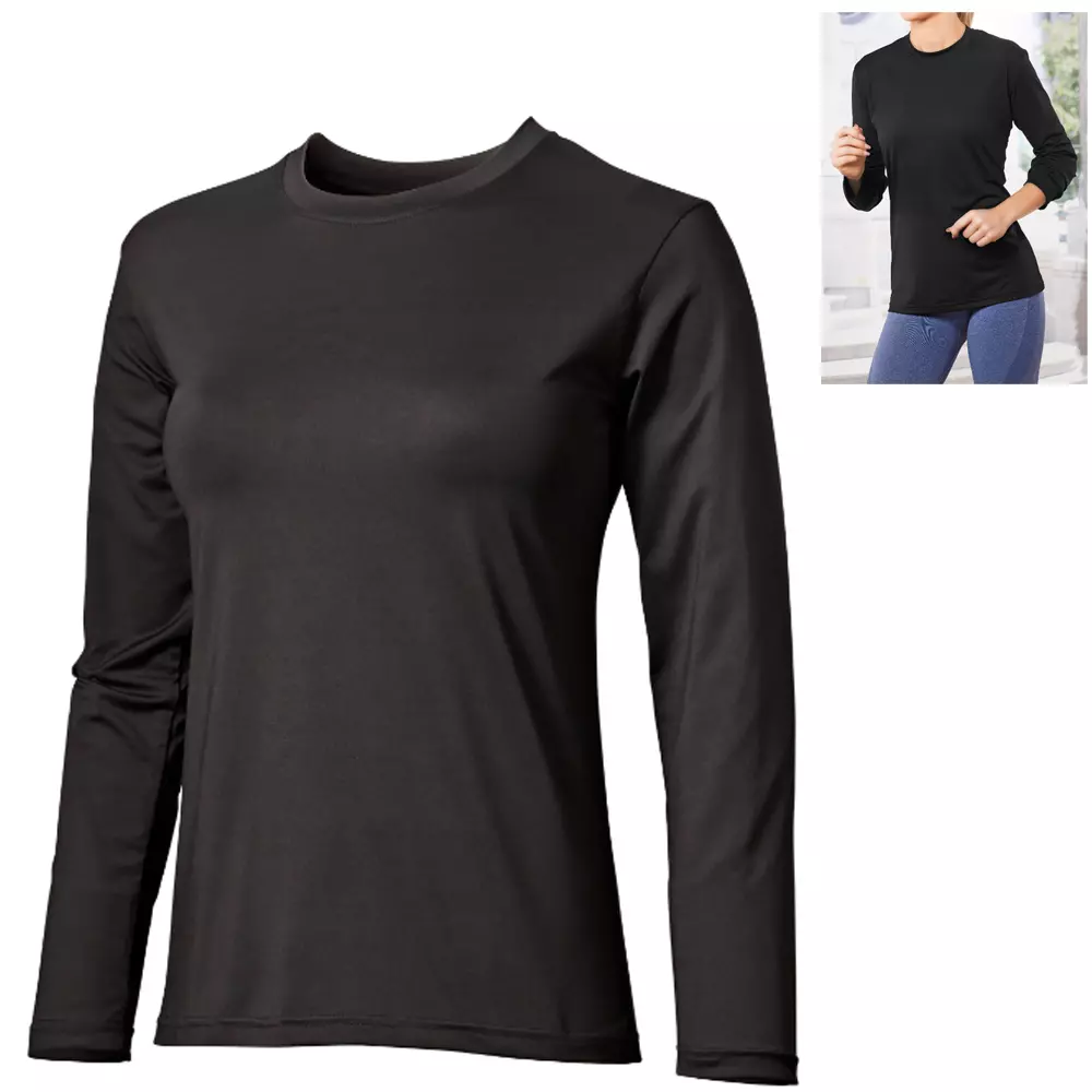 hive - Damen Funktionsshirt langarm schnelltrocknend Spandex, schwarz 