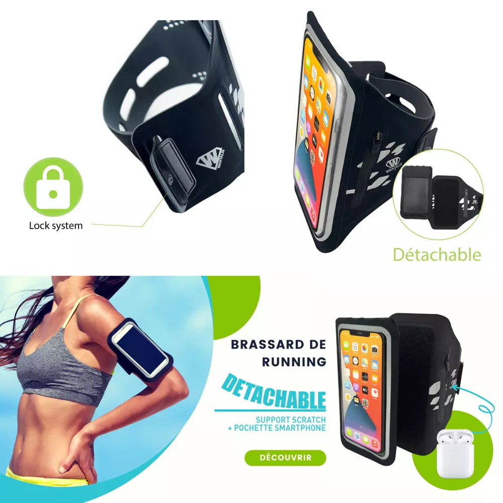 Wantalis - Abnehmbare ATHLETE – Lycra-Armband Jogging Sport Handy