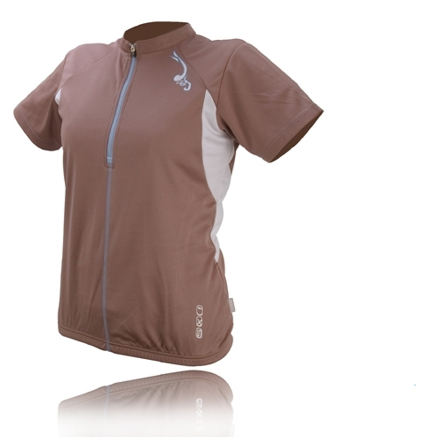 IXS - Damen Sport- Fahrrad Poloshirt - 4way Sportshirt Aurora - braun