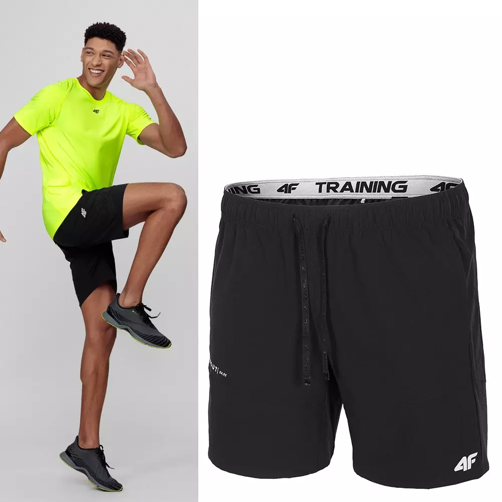 4F - Herren 4-Wege-Stretch Trainingsshort- schwarz