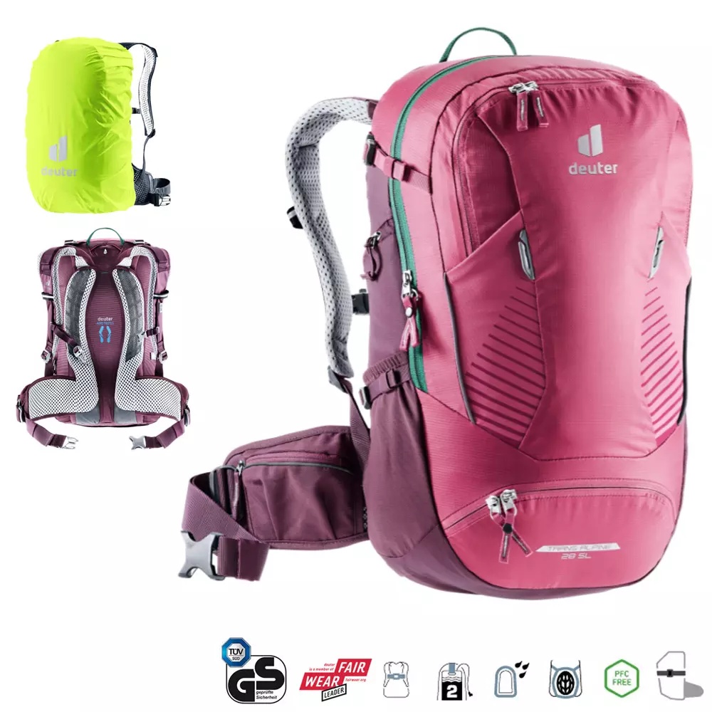 Deuter Transalpine 28 SL Fahrradrucksack mit Regencape, blackberry