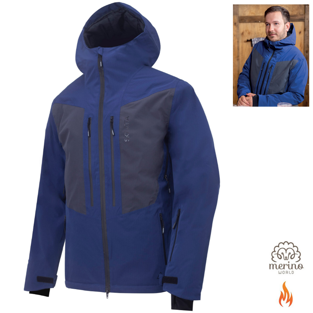 Skratta - Herren Merino Skijacke Jesper wasserdichte Winterjacke 20K