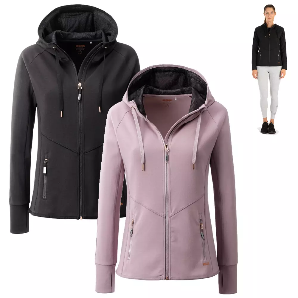 LPO - Damen Stretch Sportjacke, modisch und funktionell mit Kapuze - Karlotta