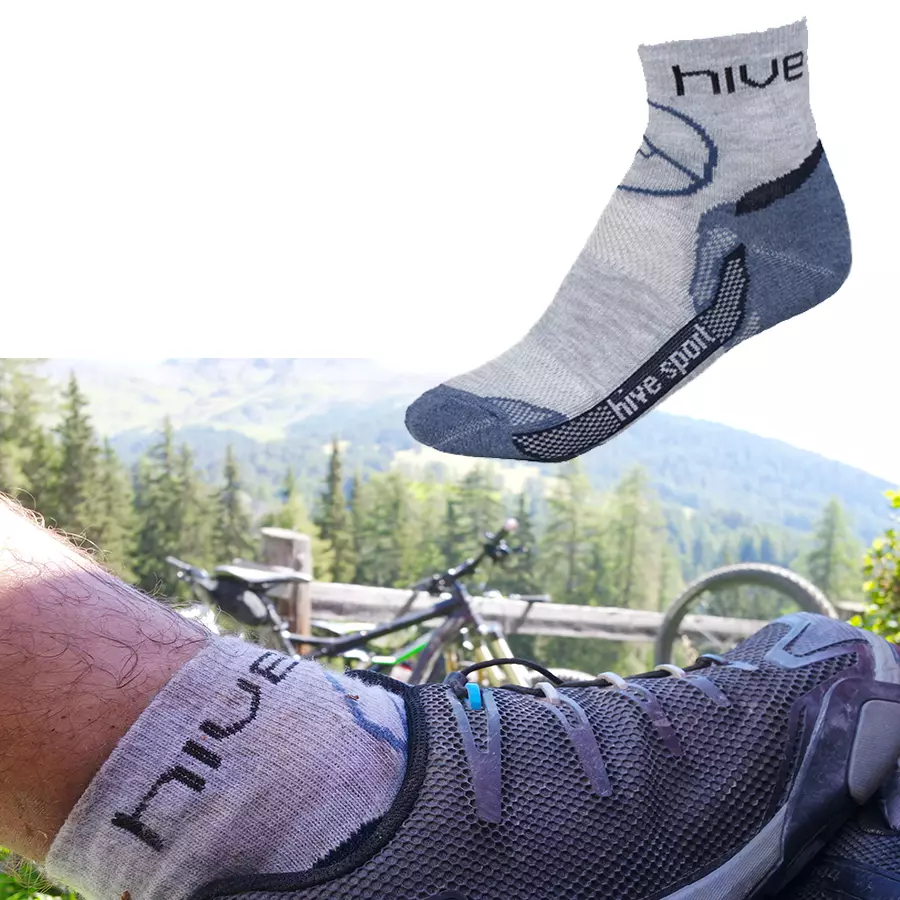 Hive - Bike Socken - Alpencross Fahrradsocken - blau melange