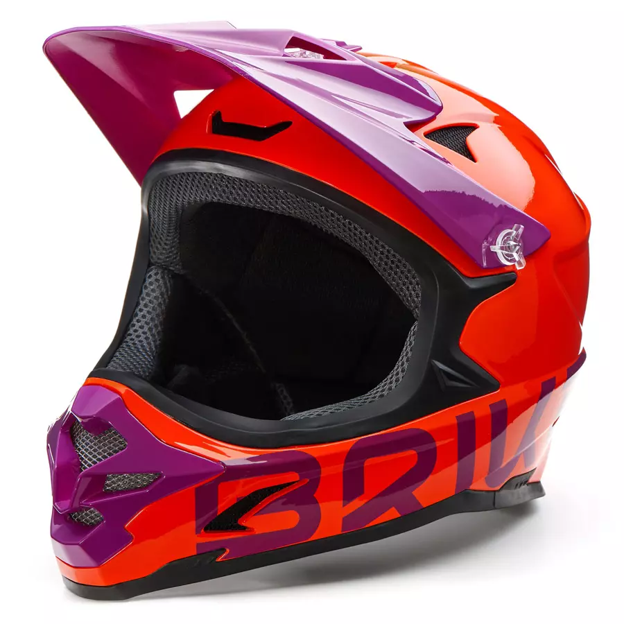 Briko - Downhill Helm Fahrradhelm MTB, lila rot