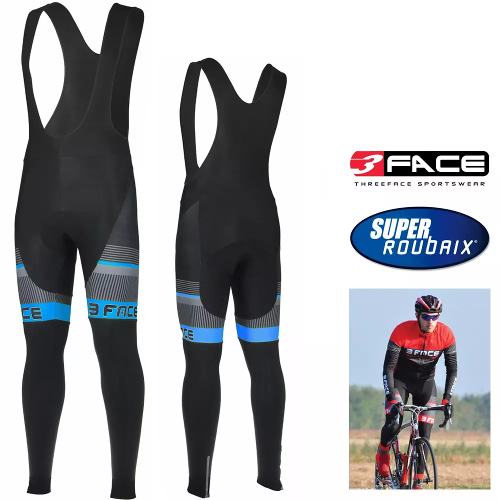 3Face - lange gef.Träger Radhose - Komfortsitzpolster - SUPER ROUBAIX - Made in Italy - Mod.Deal