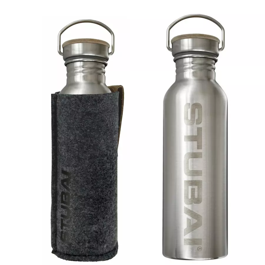 Stubai - Edelstahl Thermoskanne 750ml warme Getränke mit Fleececover