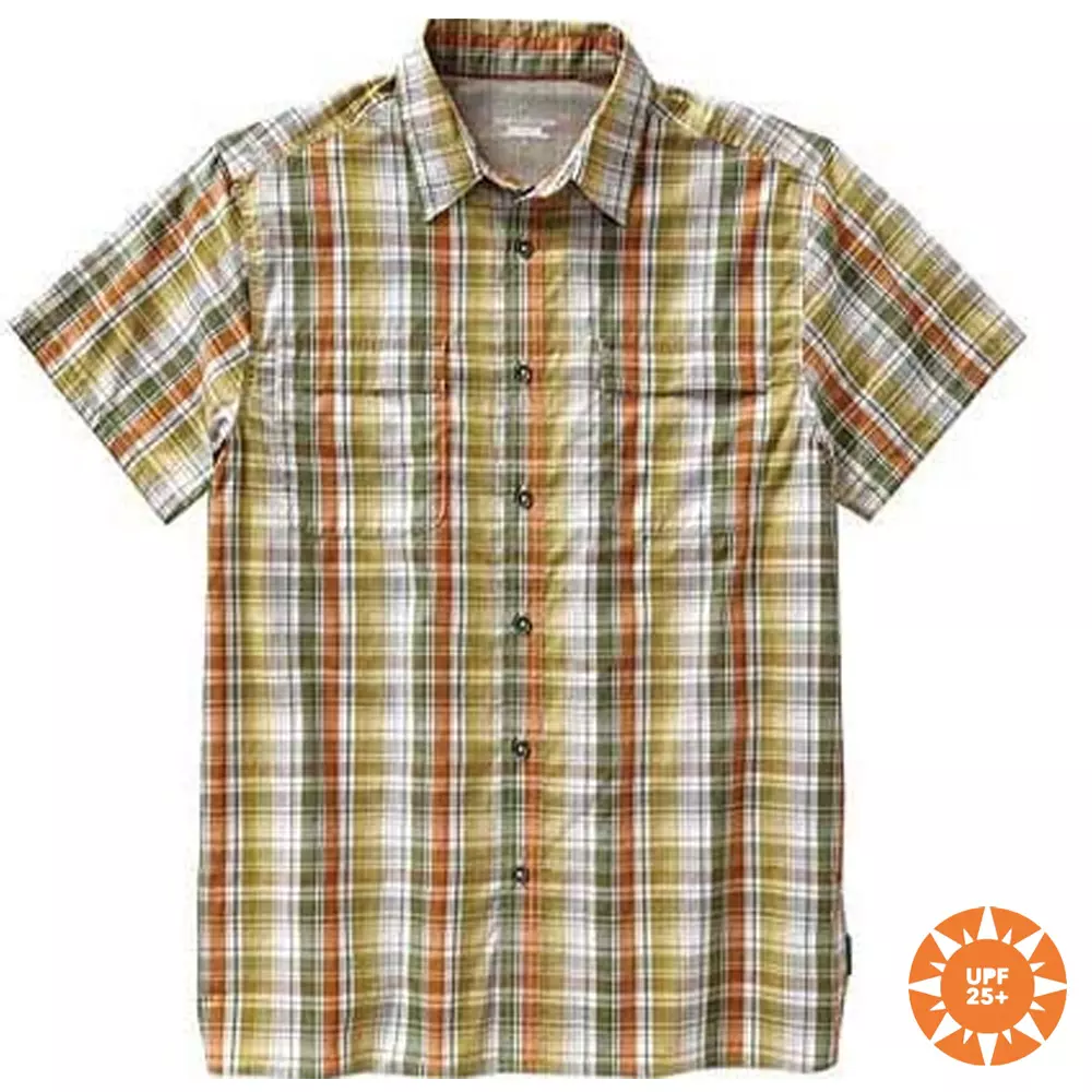 Royal Robbins - Herren Hemd Playa Plaid S/S, Lichen orange grün