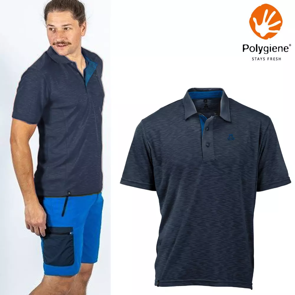 Maul - Gaigerkopf - Herren Funktions Polo-Shirt - navy melange