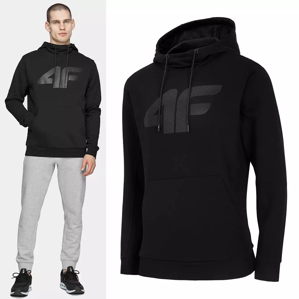 4F - Herren Logo Sweatpullover - Sportpullover - schwarz