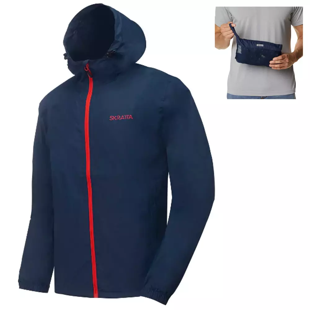 Skratta - Herren Regenjacke Malin inkl. Beutel - komprimierbar, navy