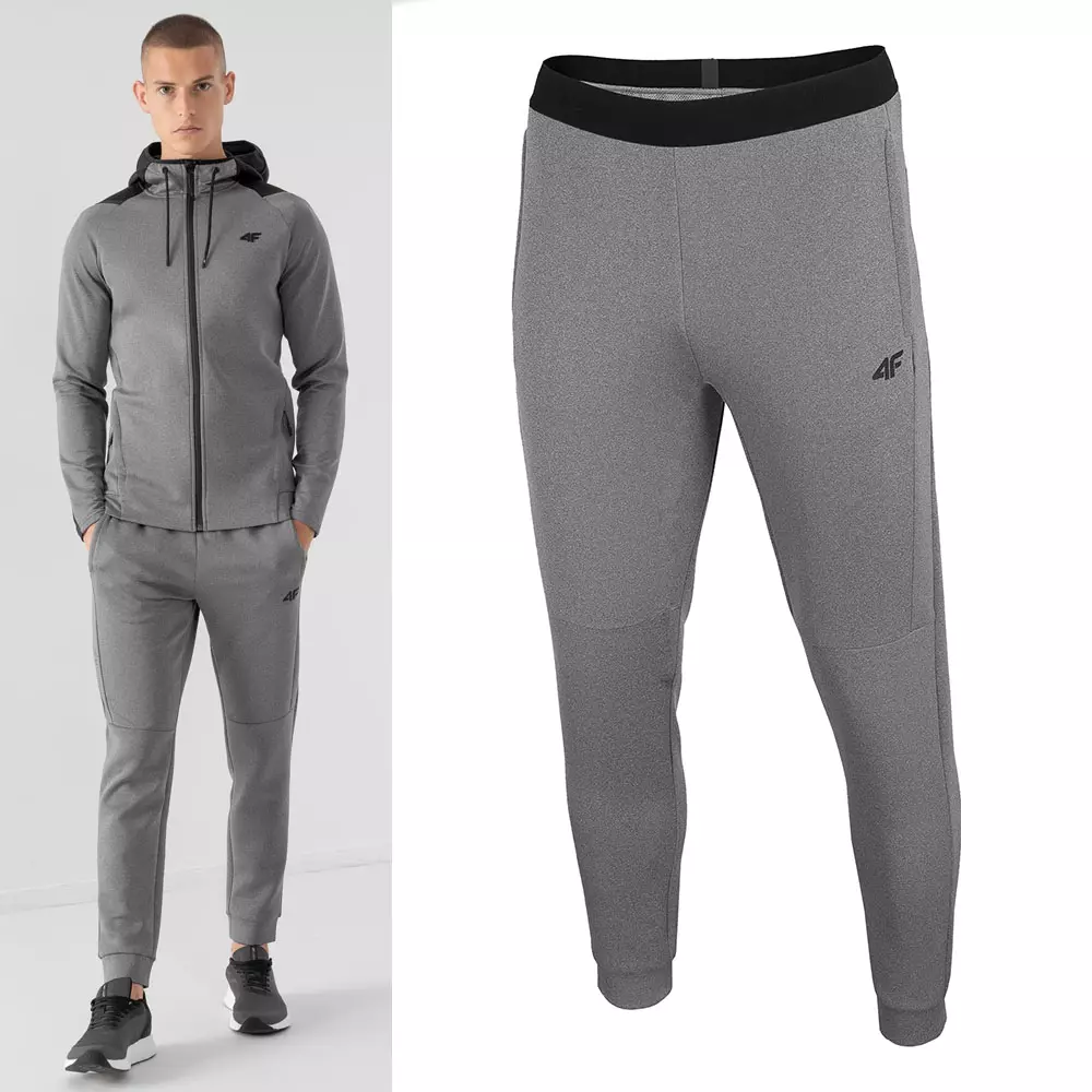 4F - hochwertige Herren Sweat Jogginghose Sporthose, grau