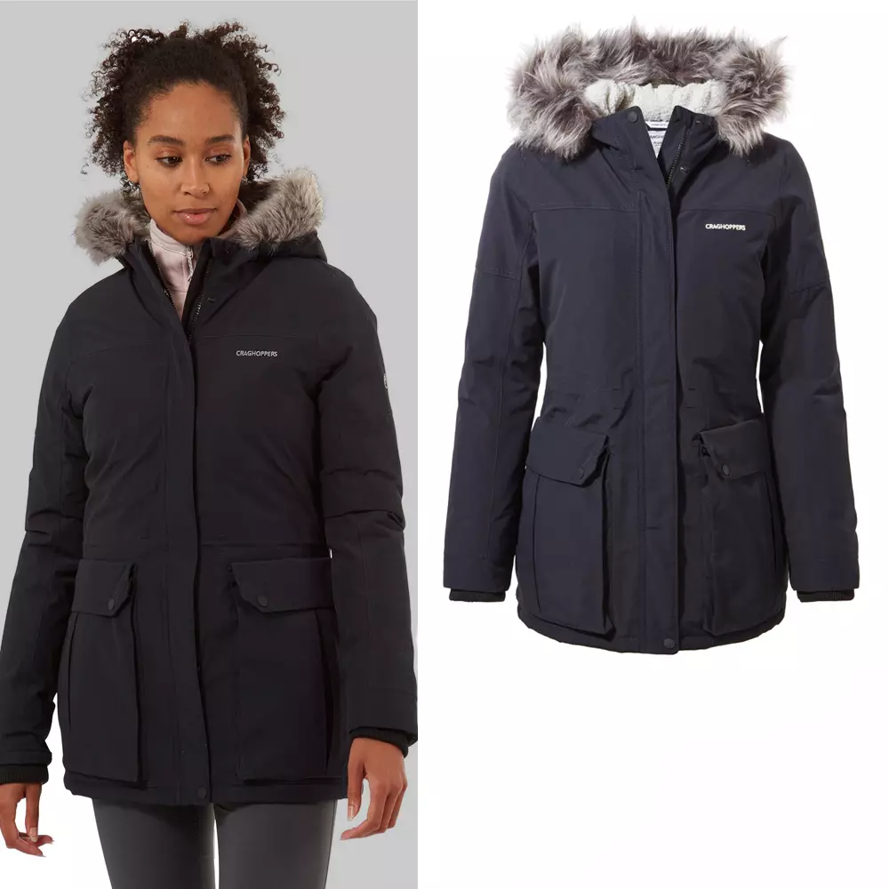 Craghoppers - wasserdichte, warm gefütterte Outdoor Longjacke - Elison - Damen - navy