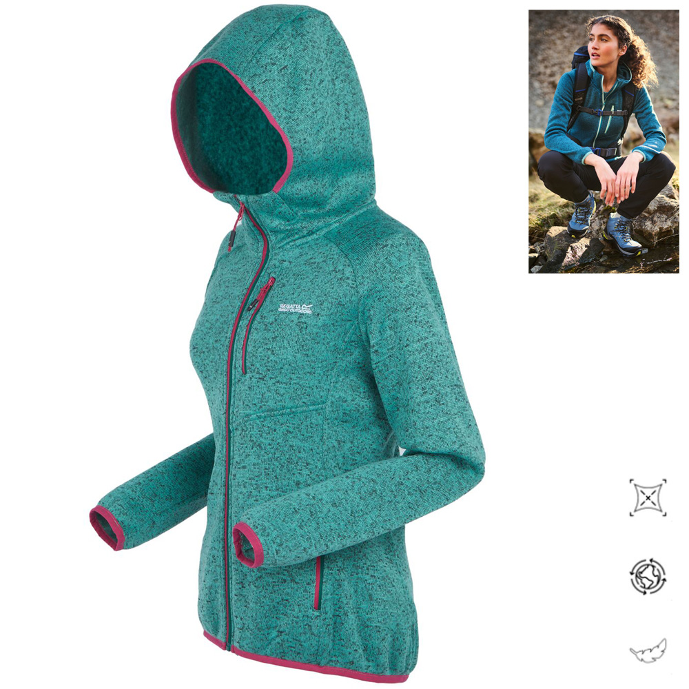 Regatta - Kapuzenfleece Jacke aus Recyclingfaser Strickfleece Newhill