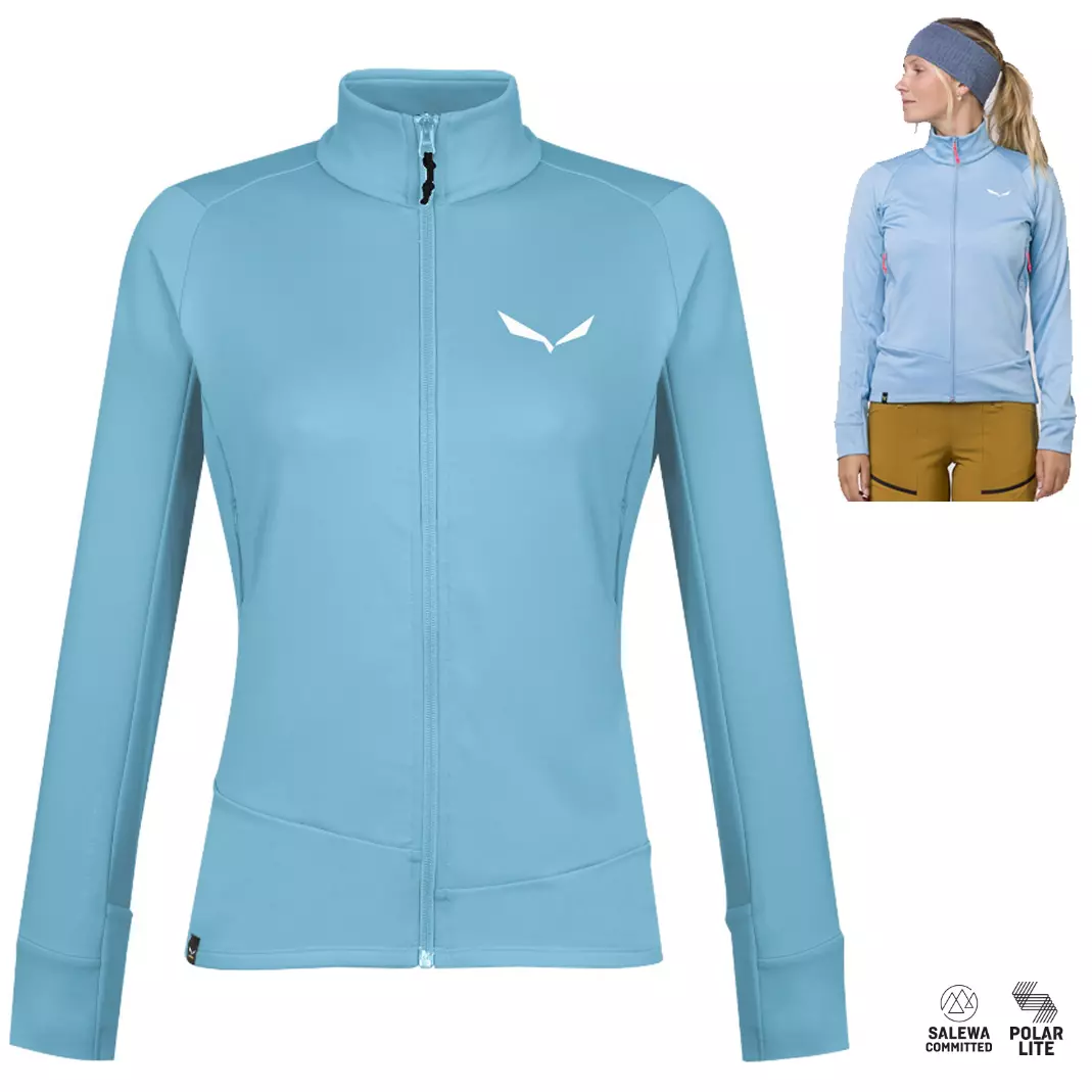 Salewa - Puez Polarlite Durastretch W Full Zip, air blau