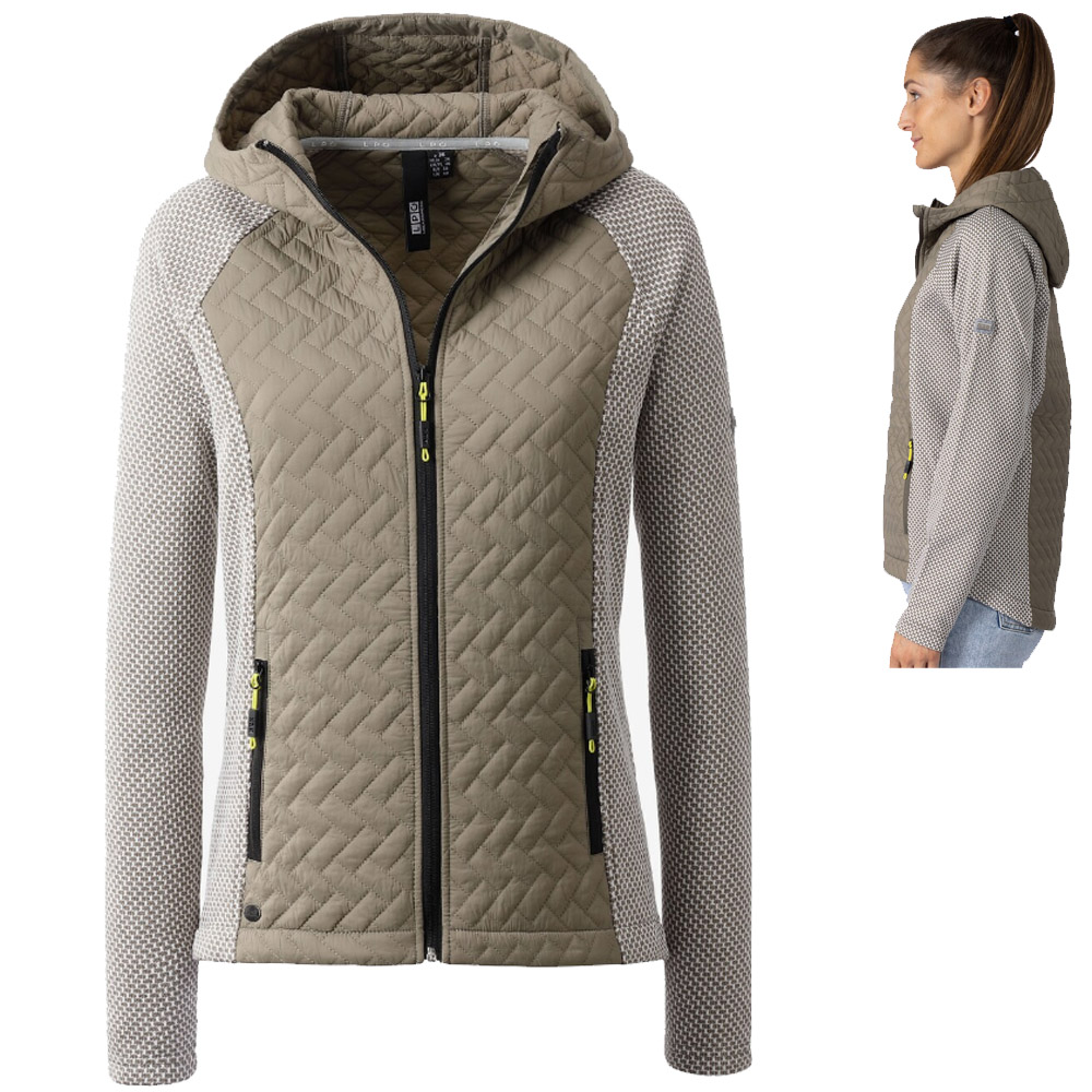 LPO - funktionelle Stretch Hybrid Jacke Fleecejacke Romina , braun