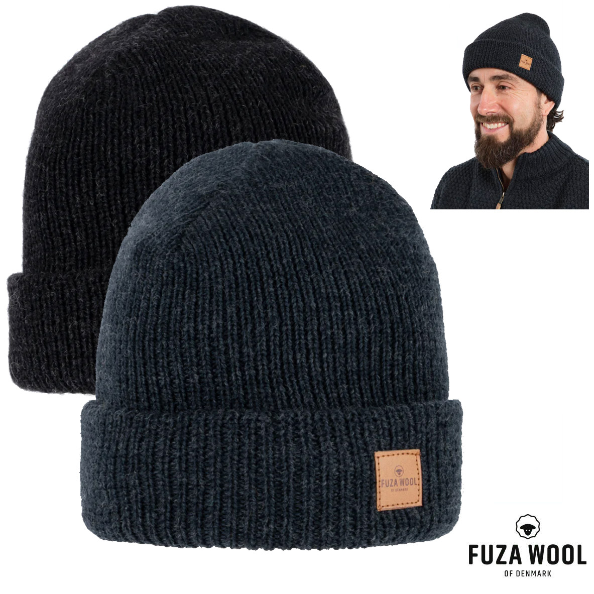 FUZA WOOL - Merino Herren Wintermütze C-BEANIE Wollmütze