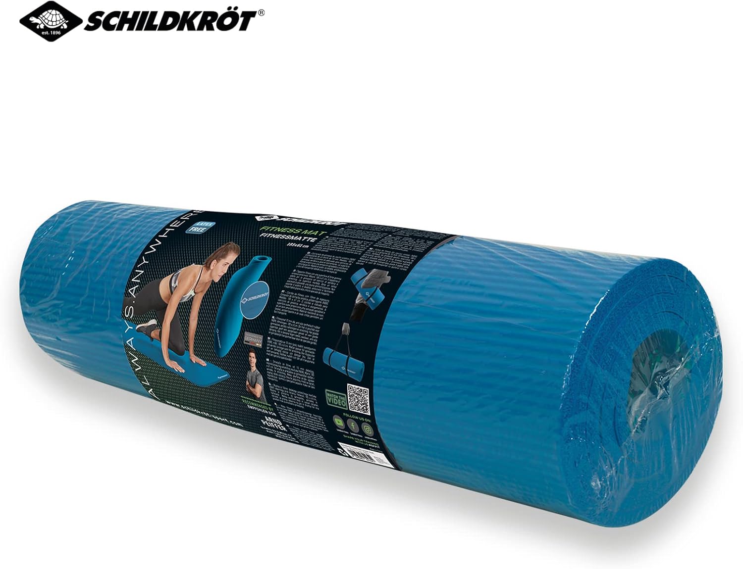 Schildkröt Fitnessmatte rutschfeste Gymnastikmatte mit Tragegurt 183cm